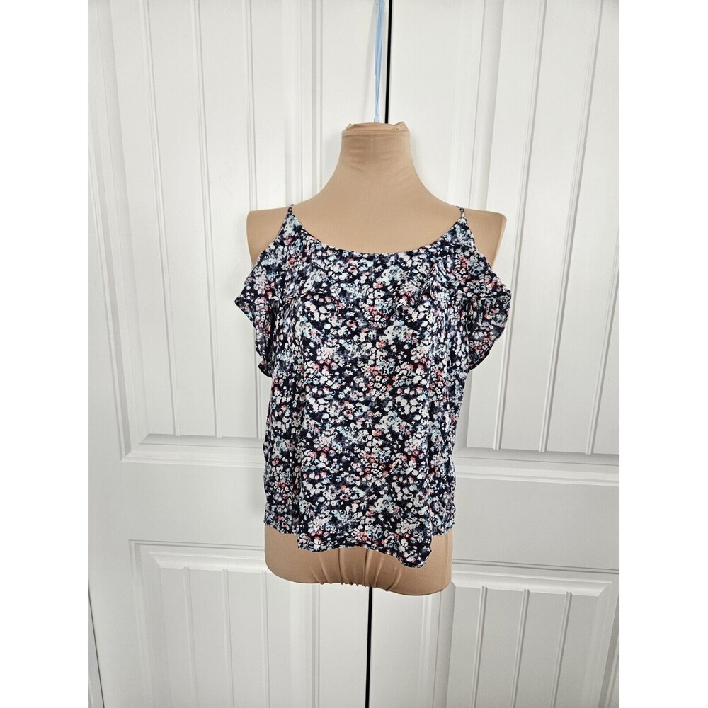 American Eagle Outfitters Size M Strappy Floral Ruffle tank Blouse camisole